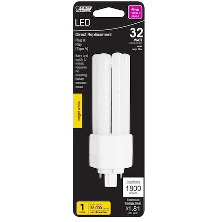 Feit Electric Feit Linear PL GX24Q-3 4-Pin LED Bulb Bright White 32 Watt Equivalence 1 pk BPPLT32E835LED